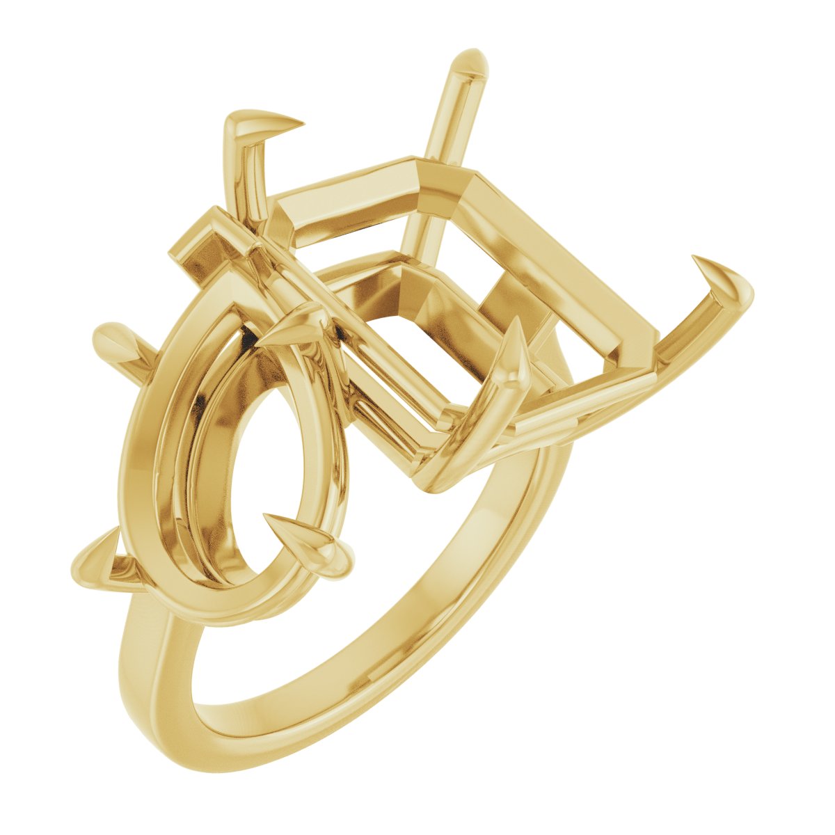 Claw-Prong Two-Stone Engagement Ring