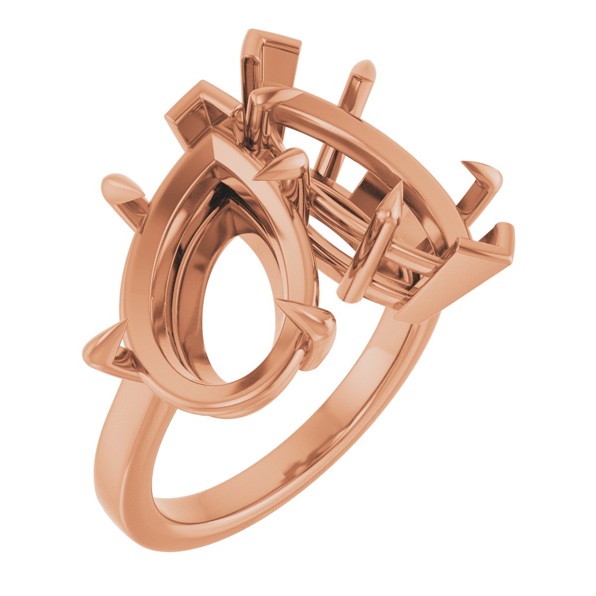 Claw-Prong Two-Stone Engagement Ring