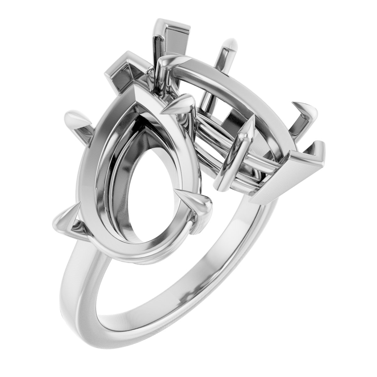 Claw-Prong Two-Stone Engagement Ring