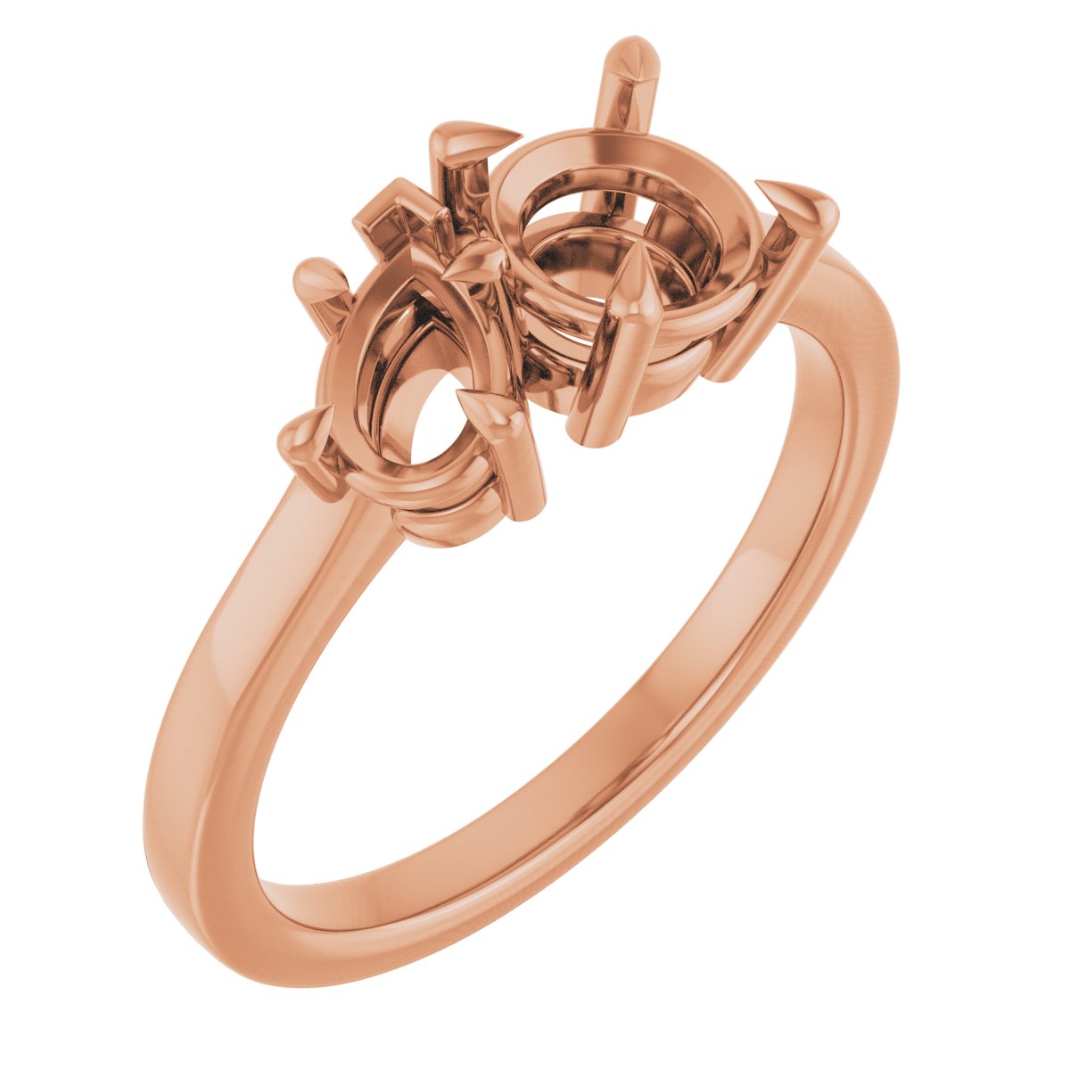 Claw-Prong Two-Stone Engagement Ring