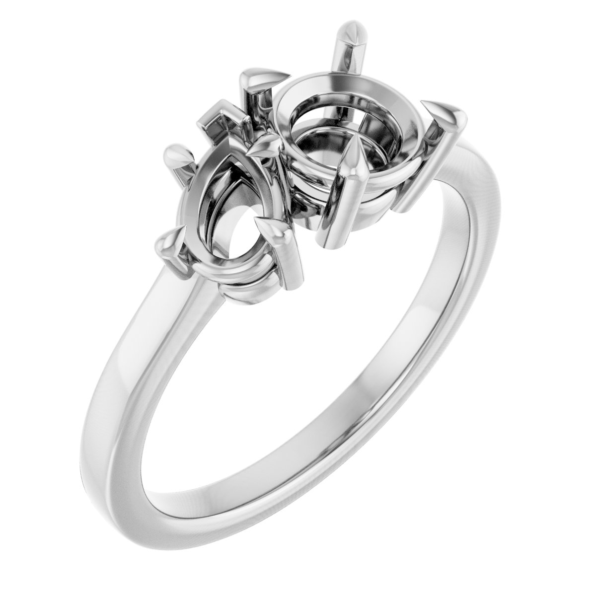 Claw-Prong Two-Stone Engagement Ring