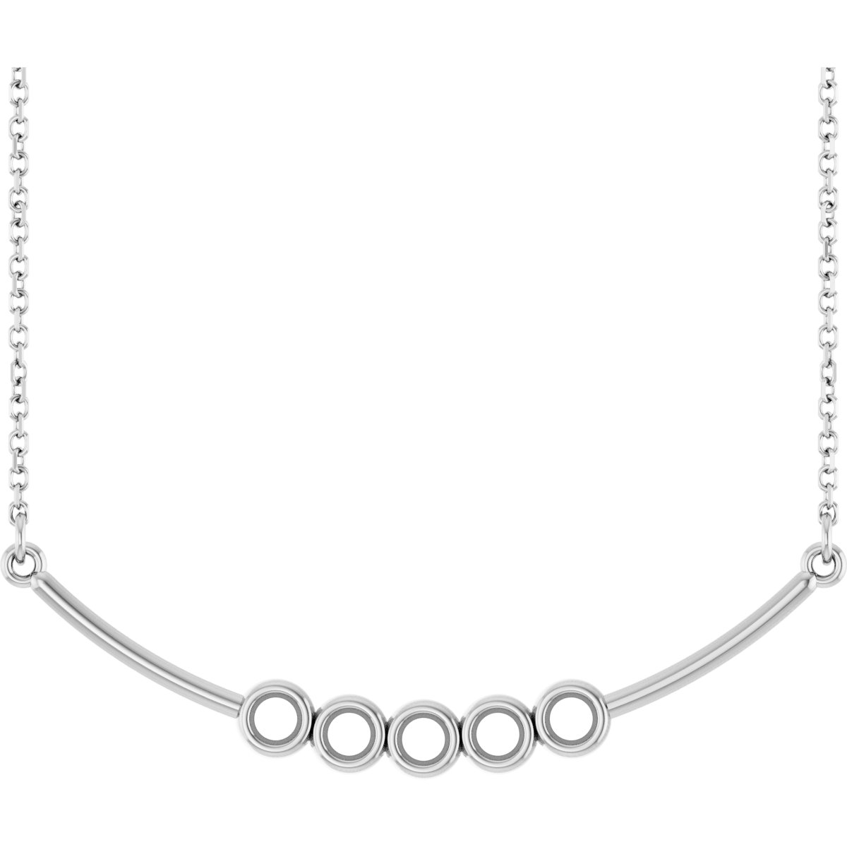 Family Bezel-Set Bar Necklace or Necklace Center