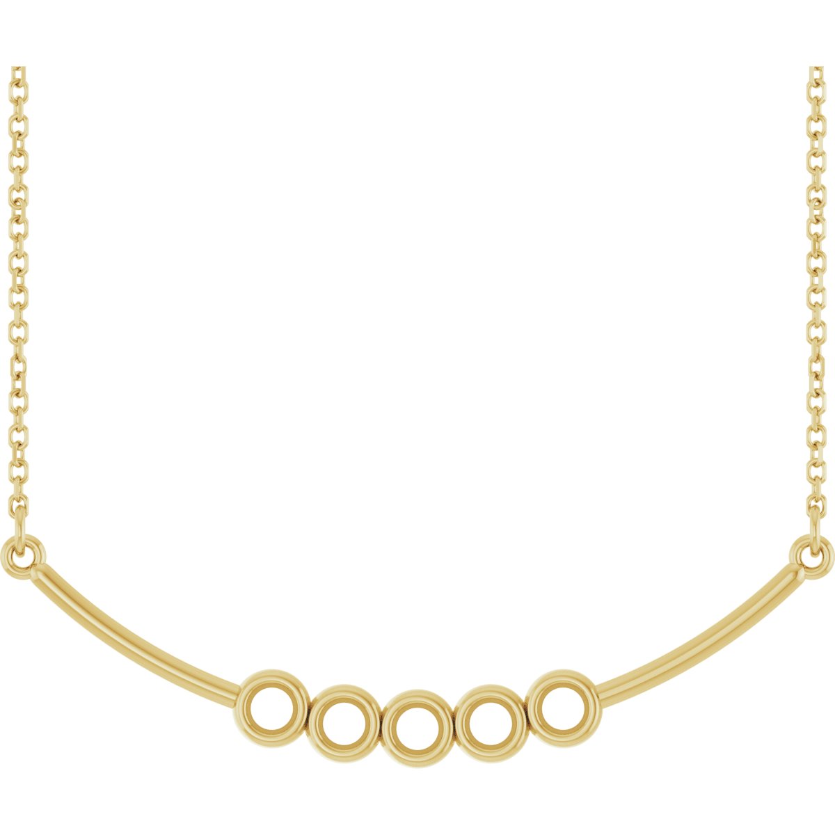 Family Bezel-Set Bar Necklace or Necklace Center
