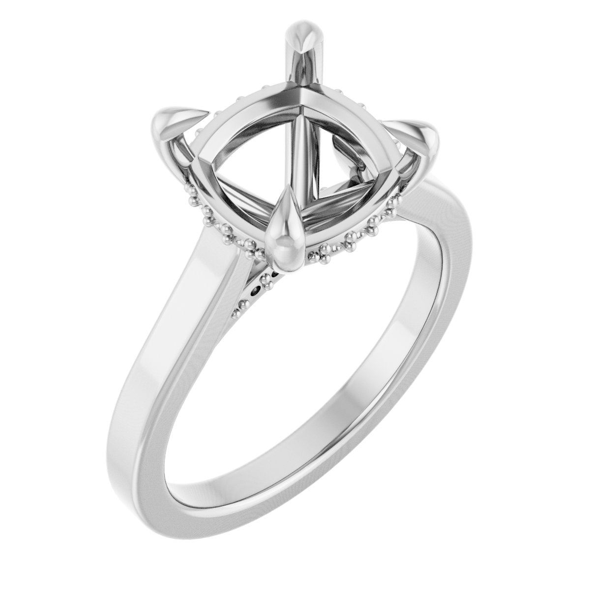 Claw-Prong Hidden Halo-Style Engagement Ring
