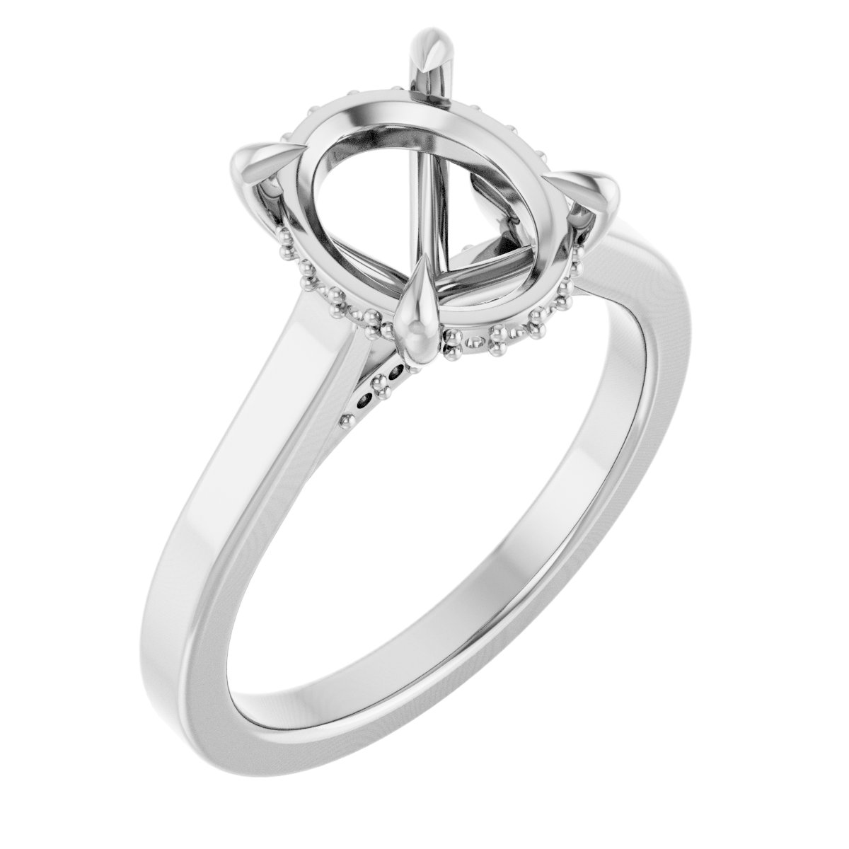 Claw-Prong Hidden Halo-Style Engagement Ring