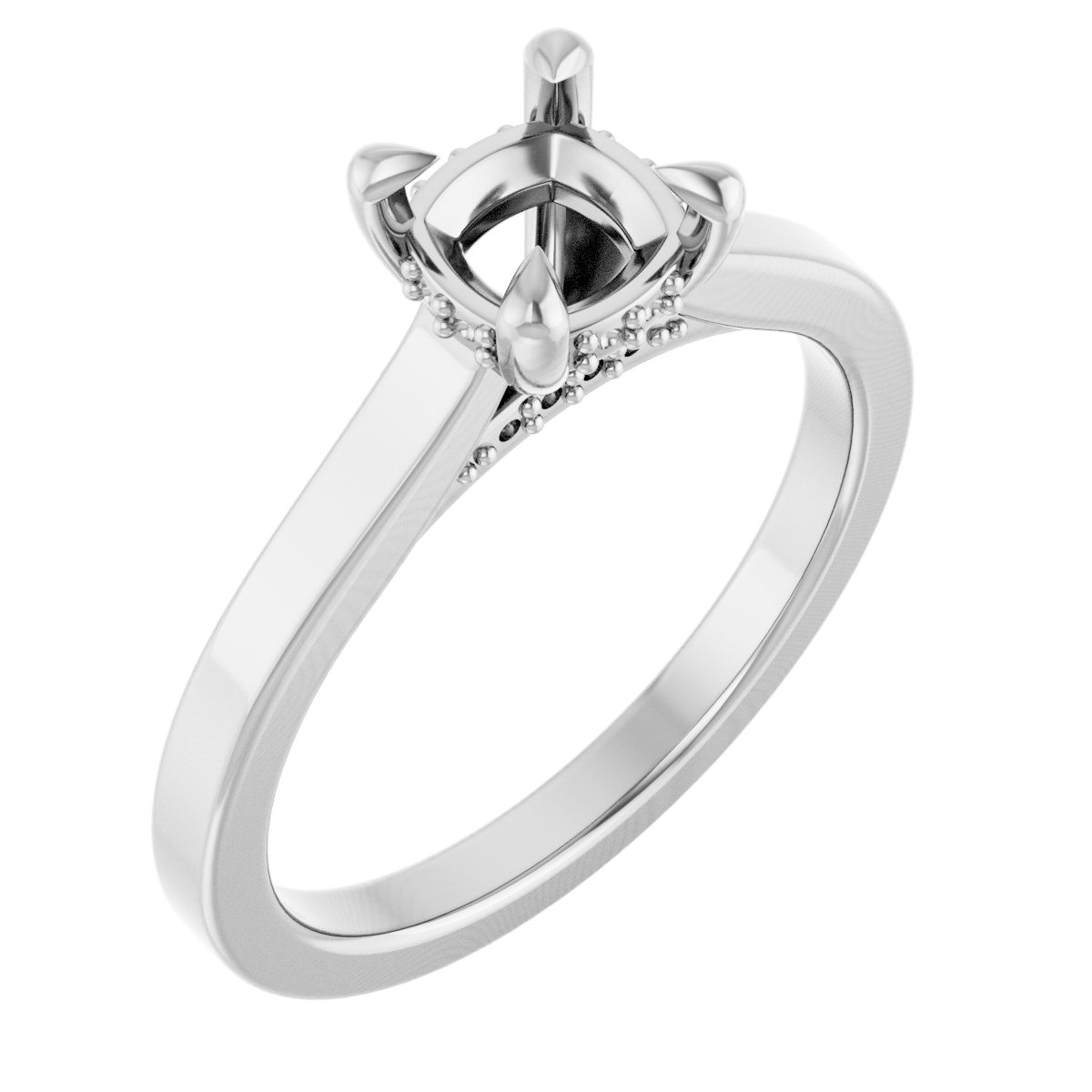 Claw-Prong Hidden Halo-Style Engagement Ring