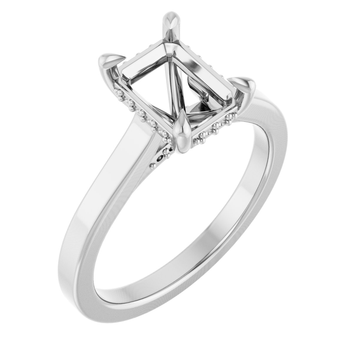 Claw-Prong Hidden Halo-Style Engagement Ring