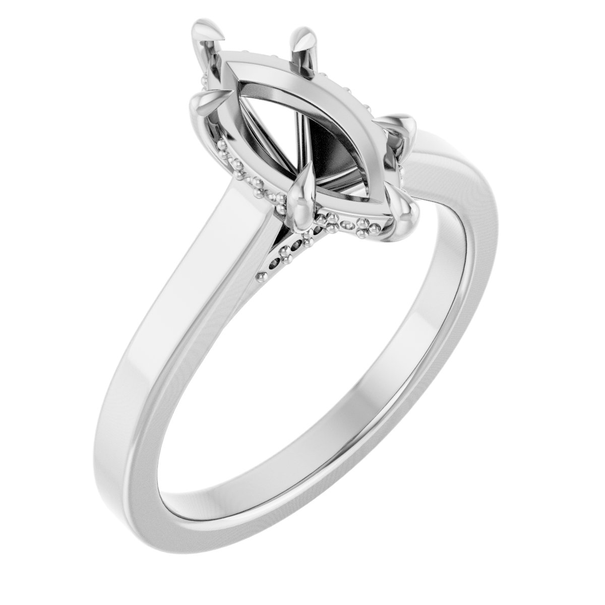 Claw-Prong Hidden Halo-Style Engagement Ring