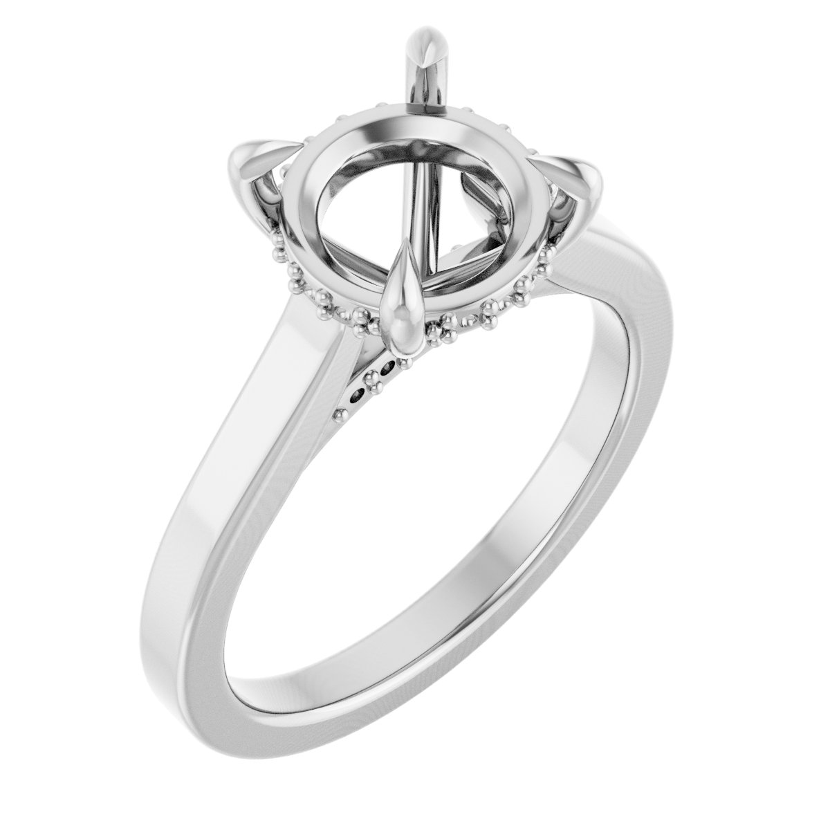 Claw-Prong Hidden Halo-Style Engagement Ring