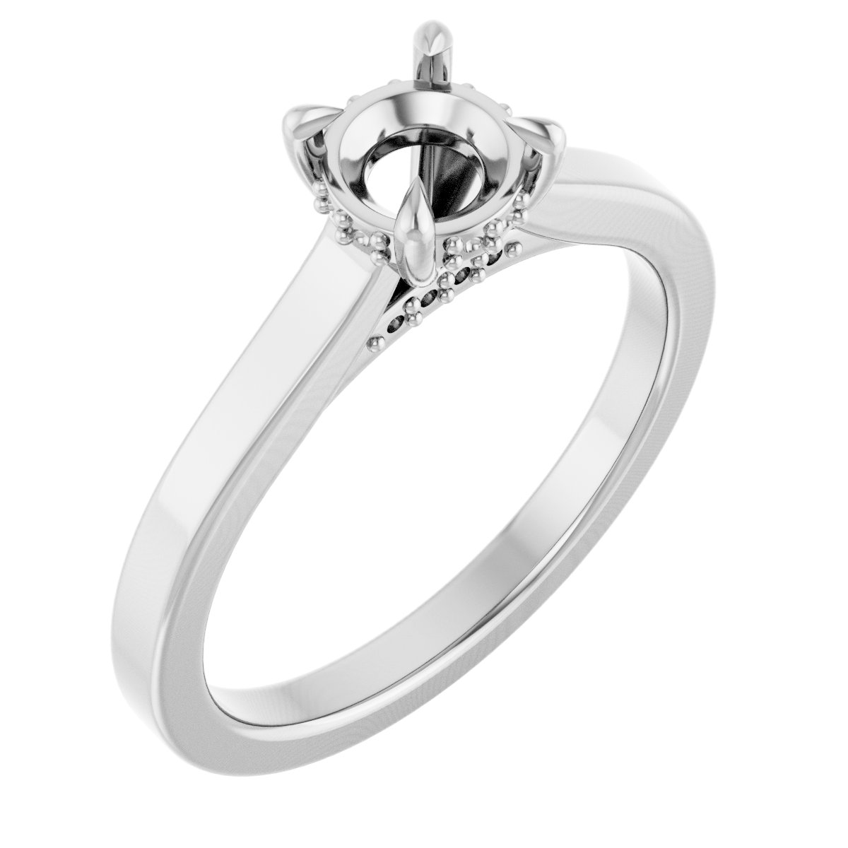 Claw-Prong Hidden Halo-Style Engagement Ring