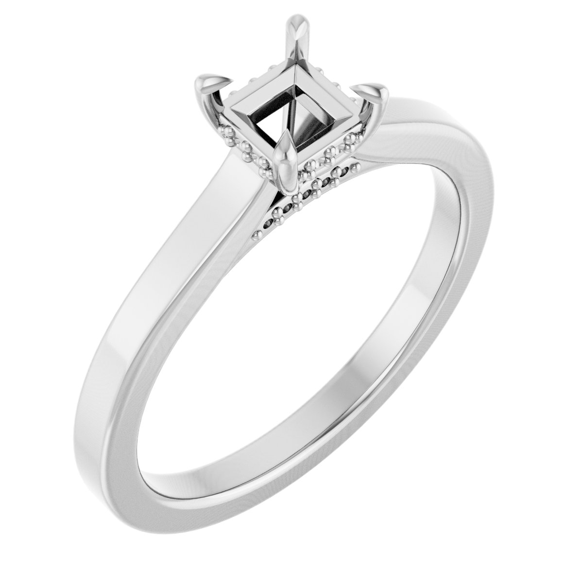 Claw-Prong Hidden Halo-Style Engagement Ring