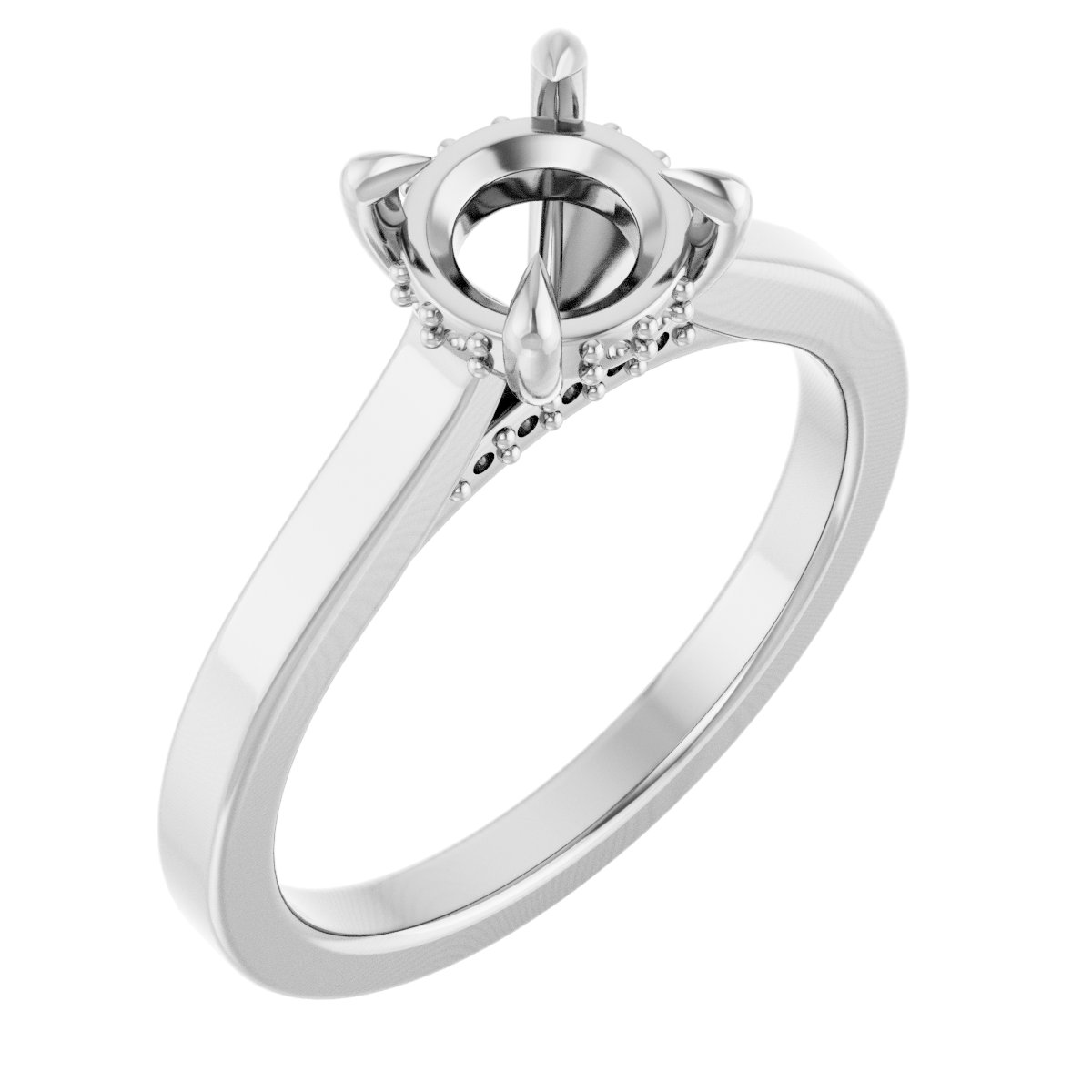 Claw-Prong Hidden Halo-Style Engagement Ring