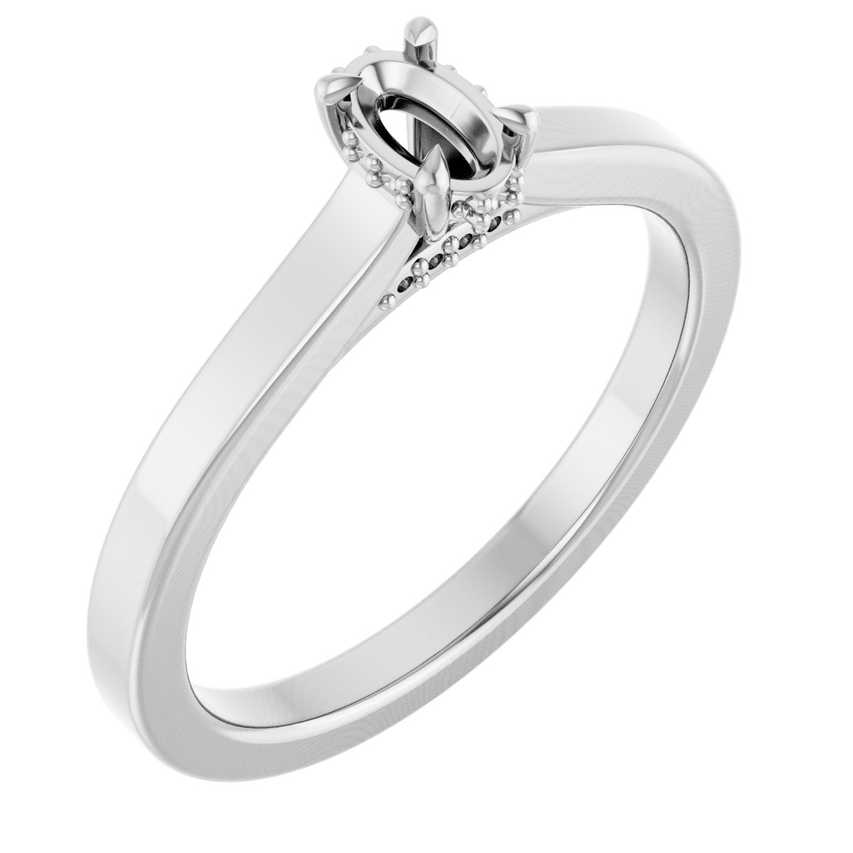 Claw-Prong Hidden Halo-Style Engagement Ring