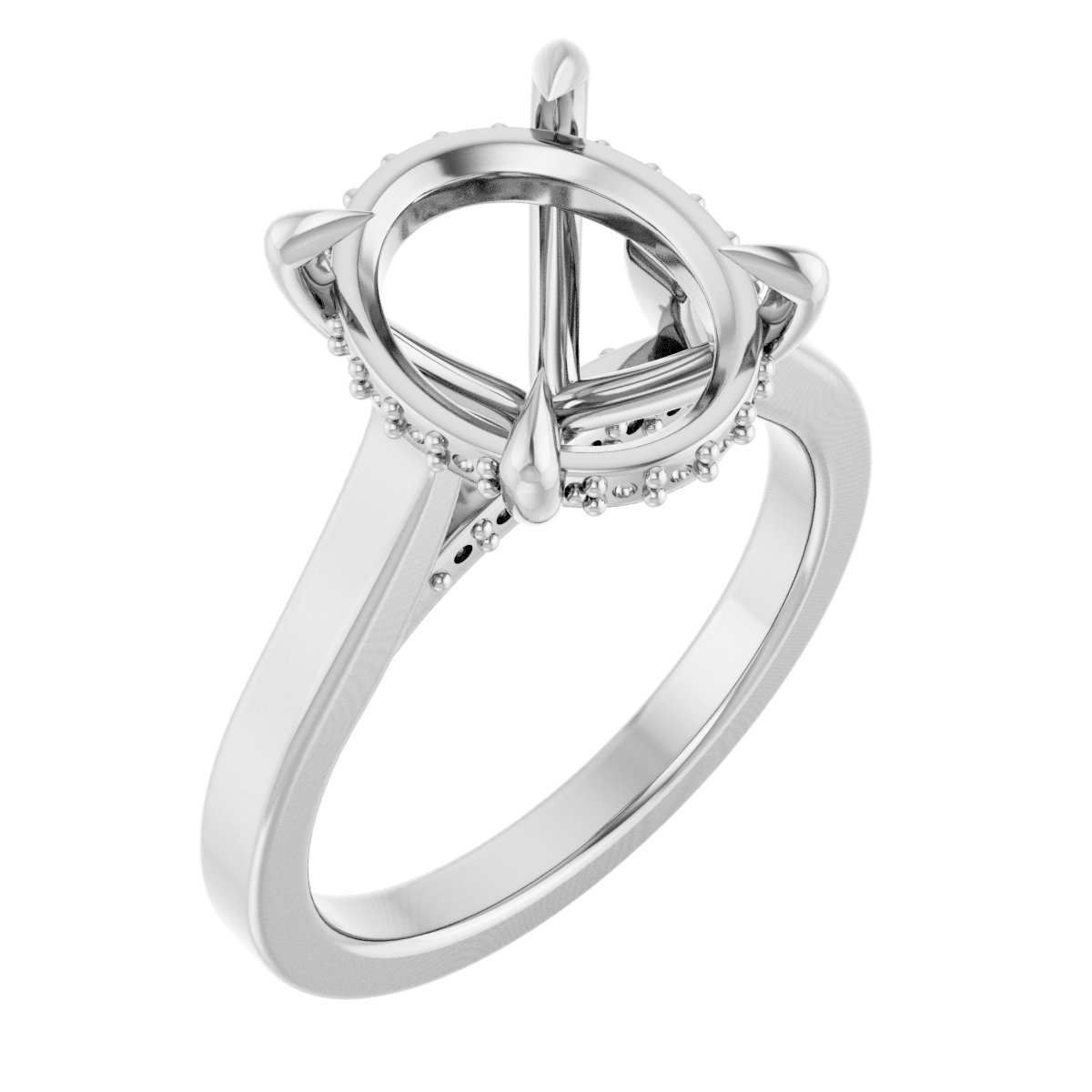 Claw-Prong Hidden Halo-Style Engagement Ring