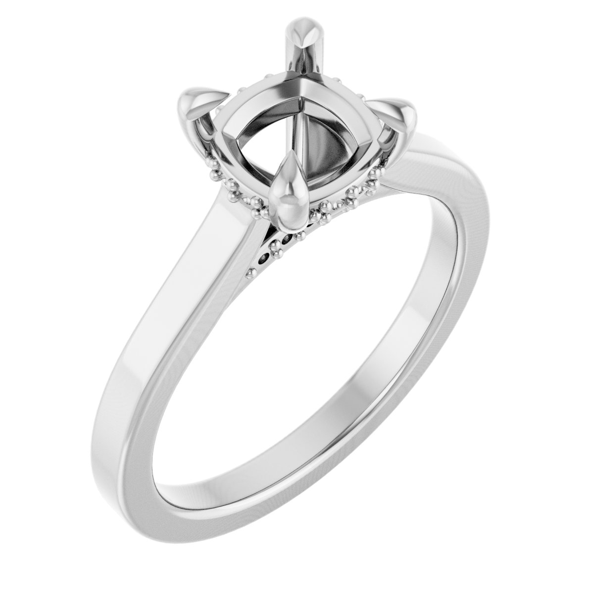 Claw-Prong Hidden Halo-Style Engagement Ring