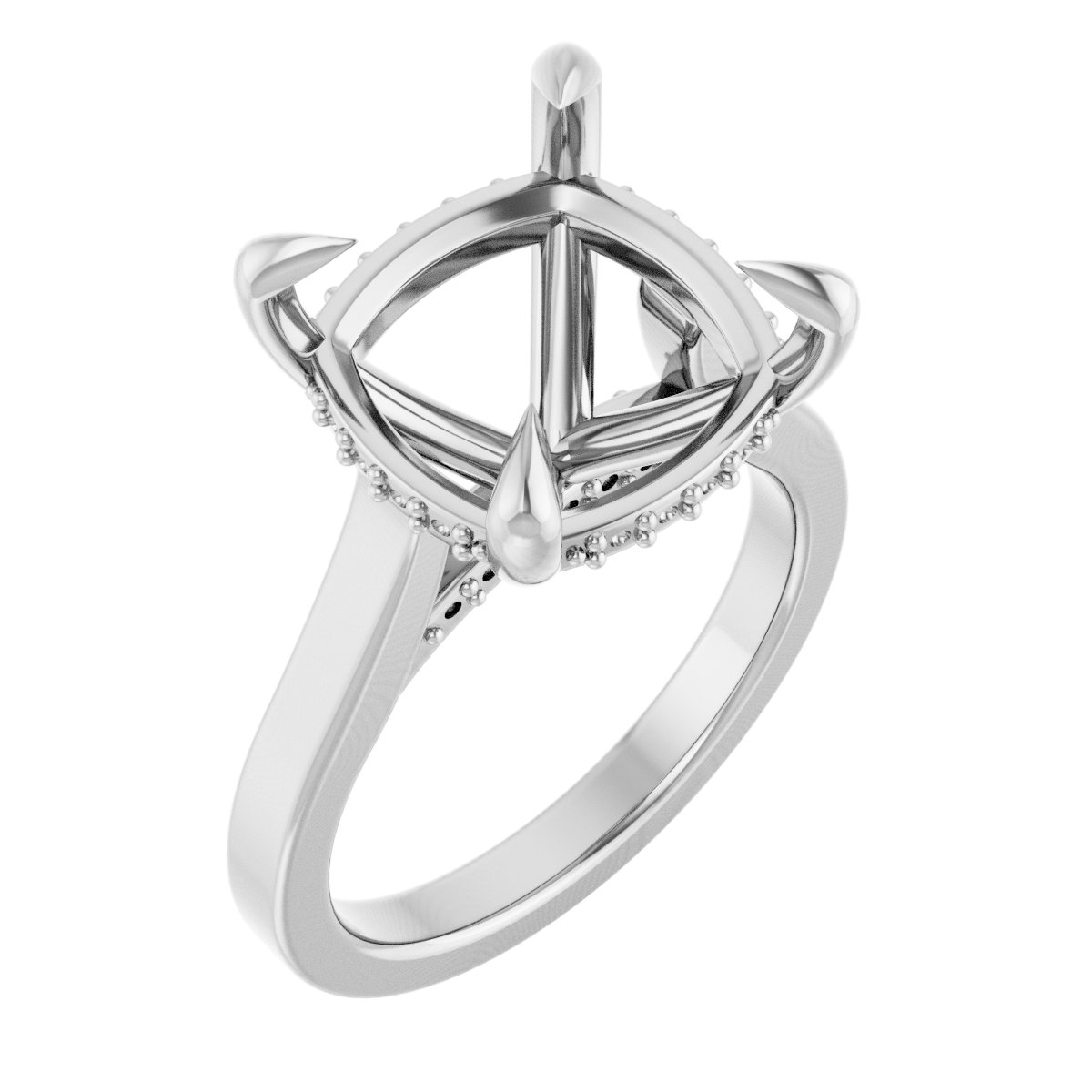 Claw-Prong Hidden Halo-Style Engagement Ring