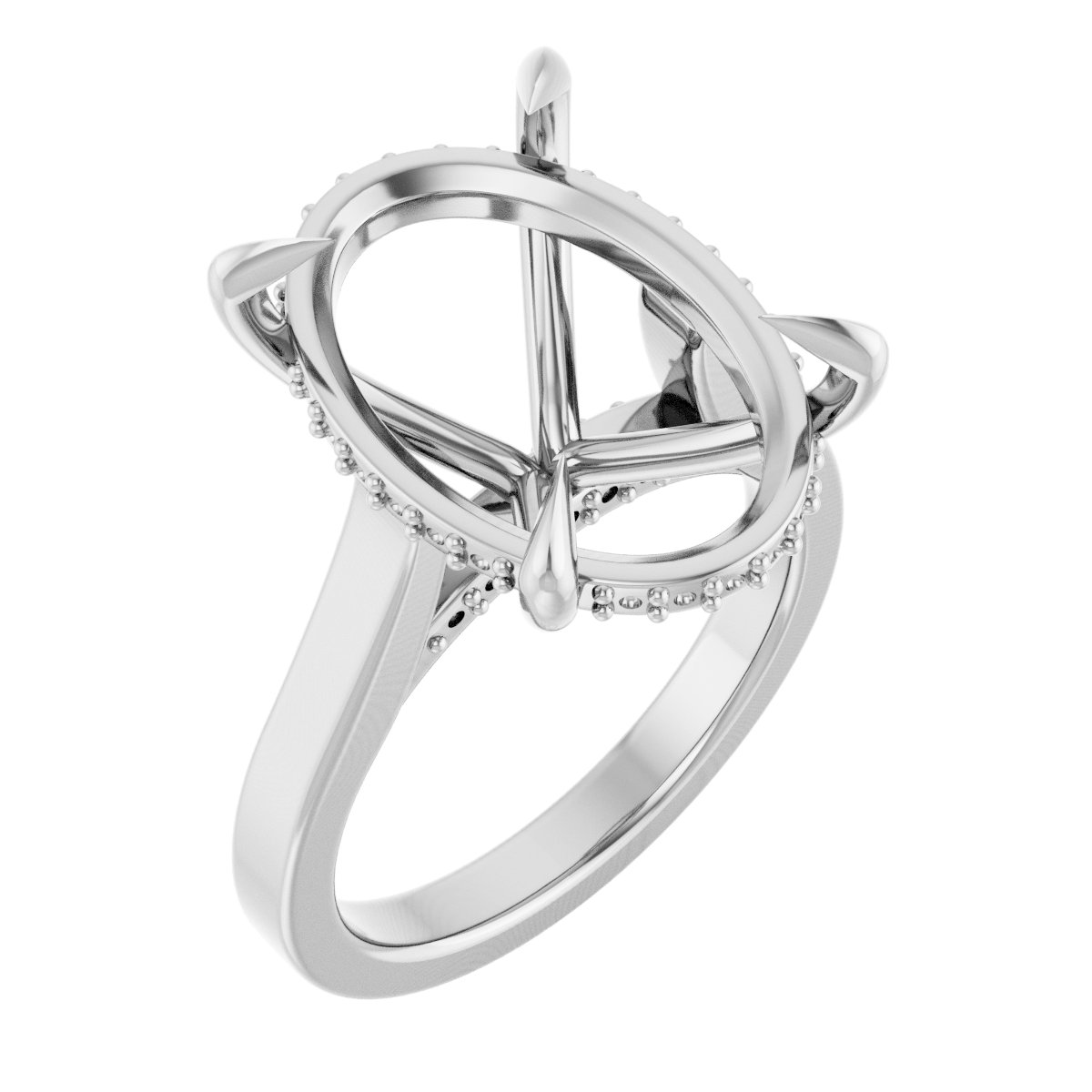 Claw-Prong Hidden Halo-Style Engagement Ring