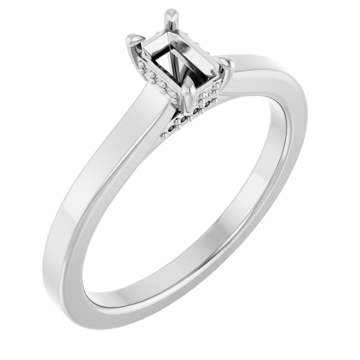 Claw-Prong Hidden Halo-Style Engagement Ring
