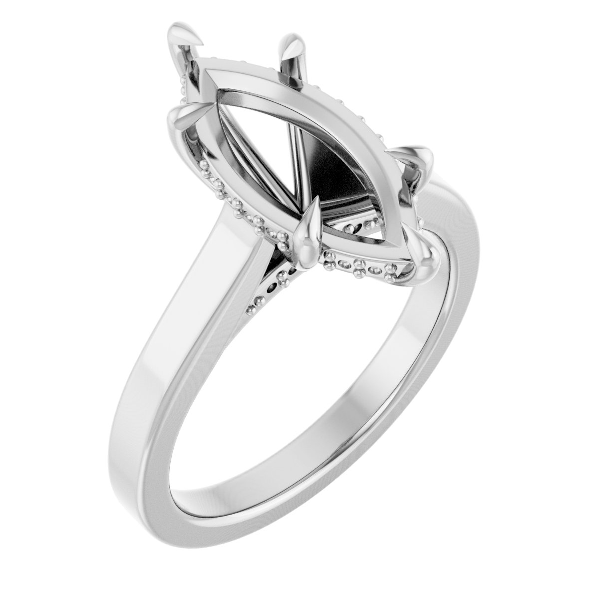 Claw-Prong Hidden Halo-Style Engagement Ring