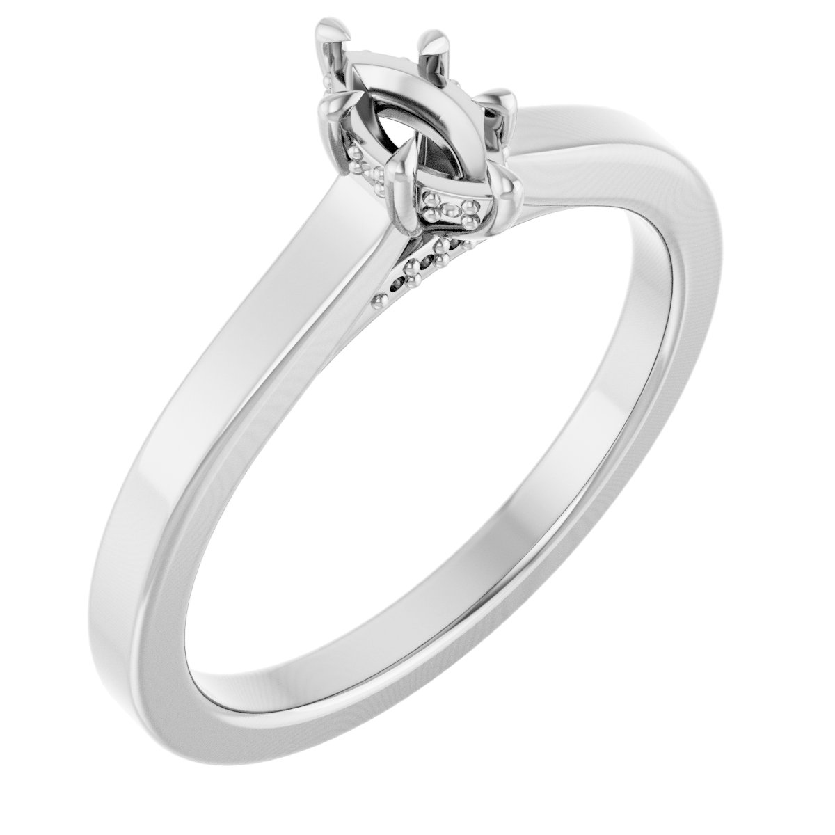 Claw-Prong Hidden Halo-Style Engagement Ring