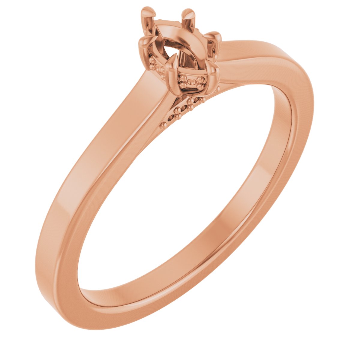Claw-Prong Hidden Halo-Style Engagement Ring