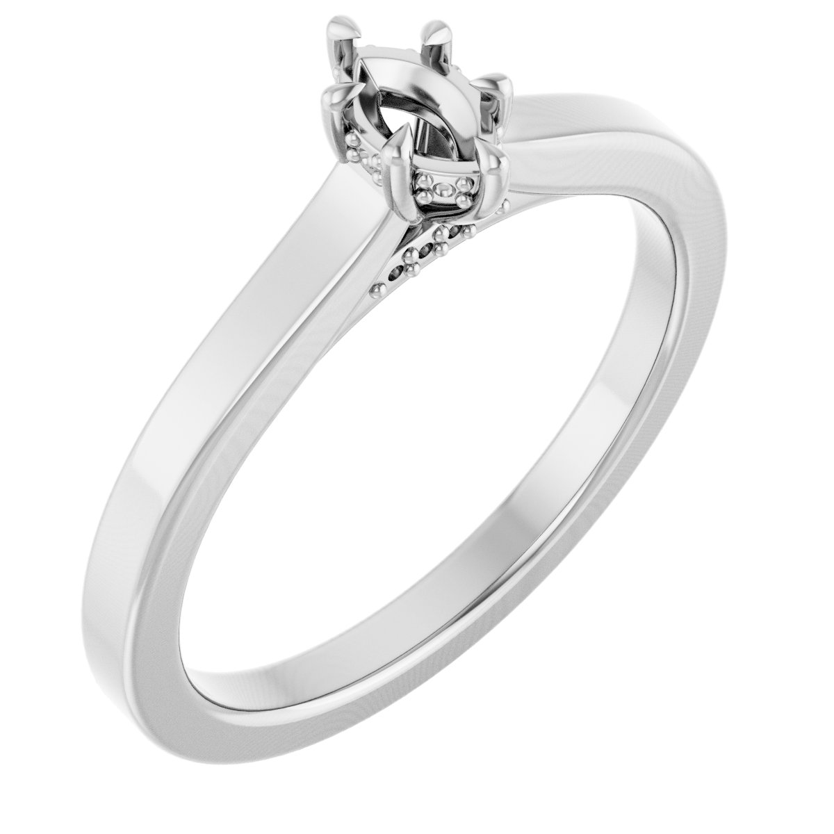 Claw-Prong Hidden Halo-Style Engagement Ring