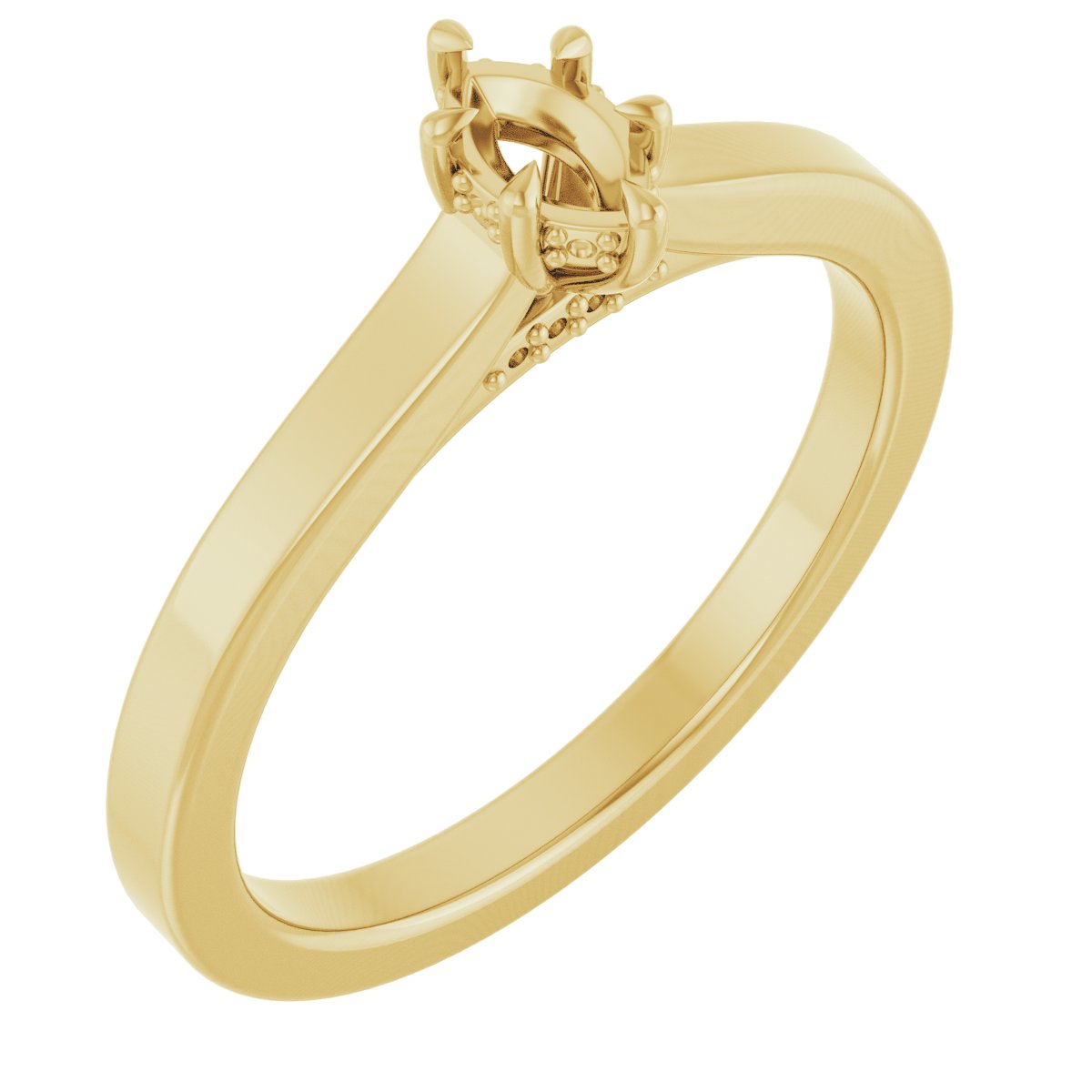 Claw-Prong Hidden Halo-Style Engagement Ring