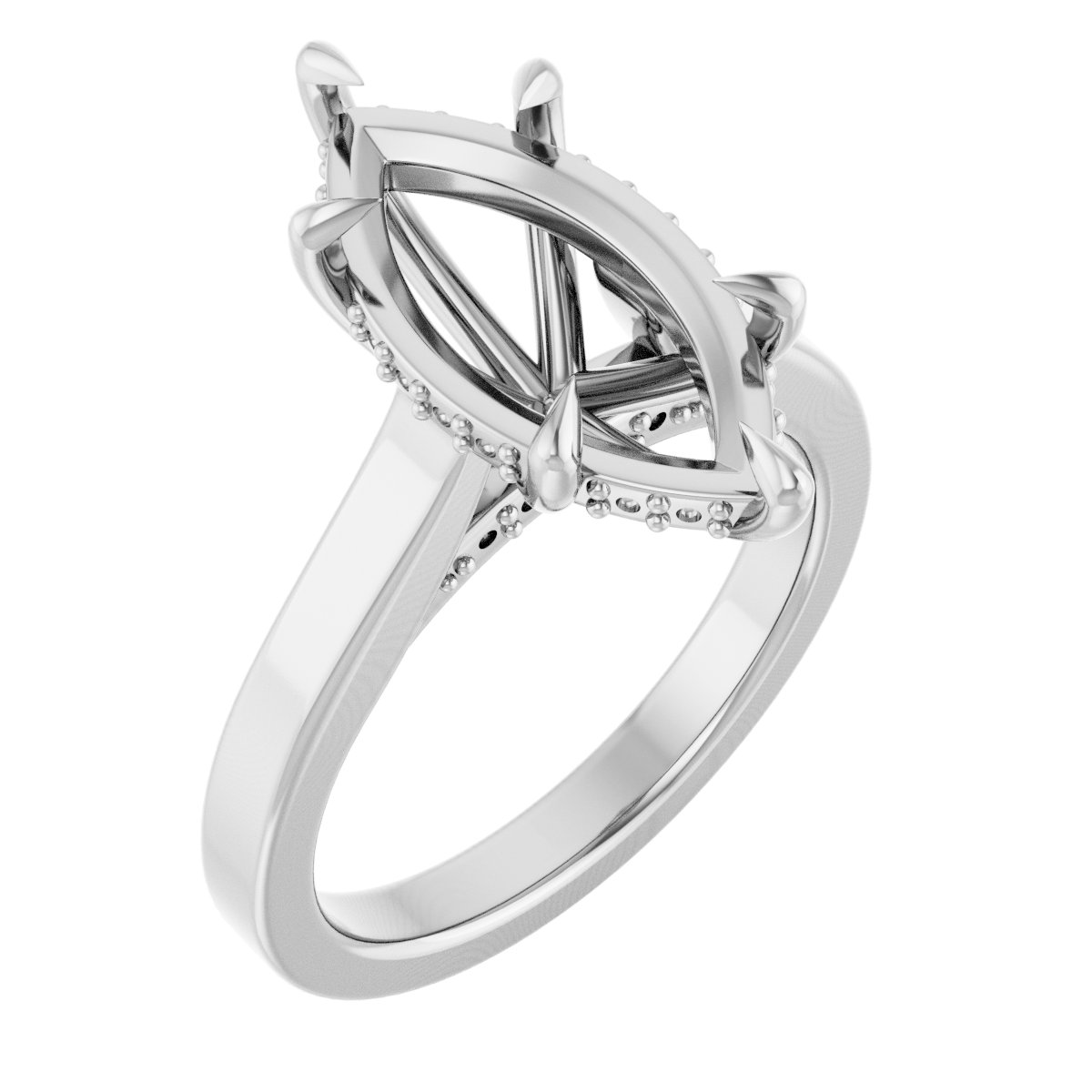 Claw-Prong Hidden Halo-Style Engagement Ring