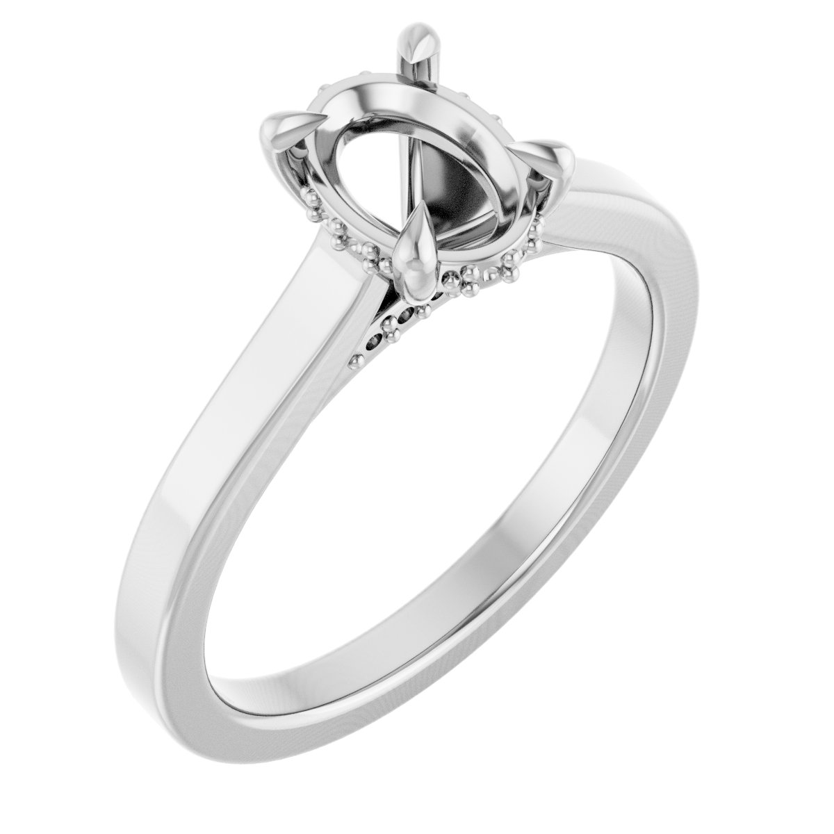 Claw-Prong Hidden Halo-Style Engagement Ring