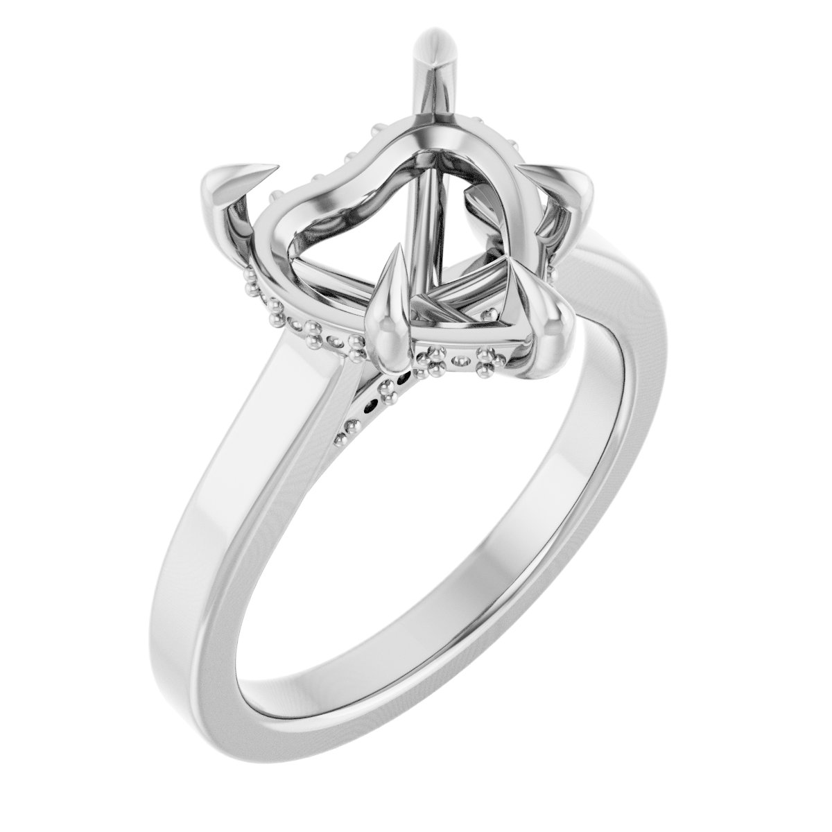 Claw-Prong Hidden Halo-Style Engagement Ring