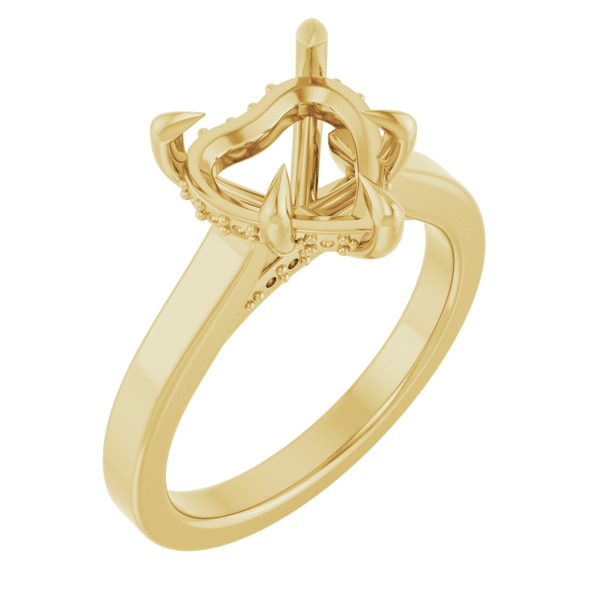 Claw-Prong Hidden Halo-Style Engagement Ring