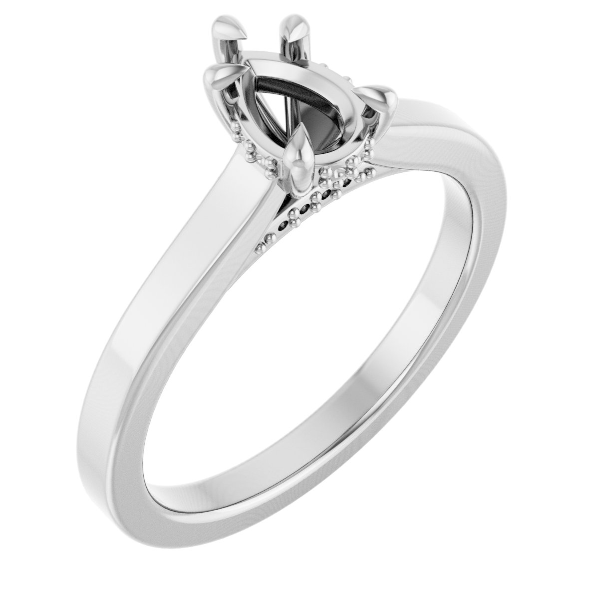Claw-Prong Hidden Halo-Style Engagement Ring