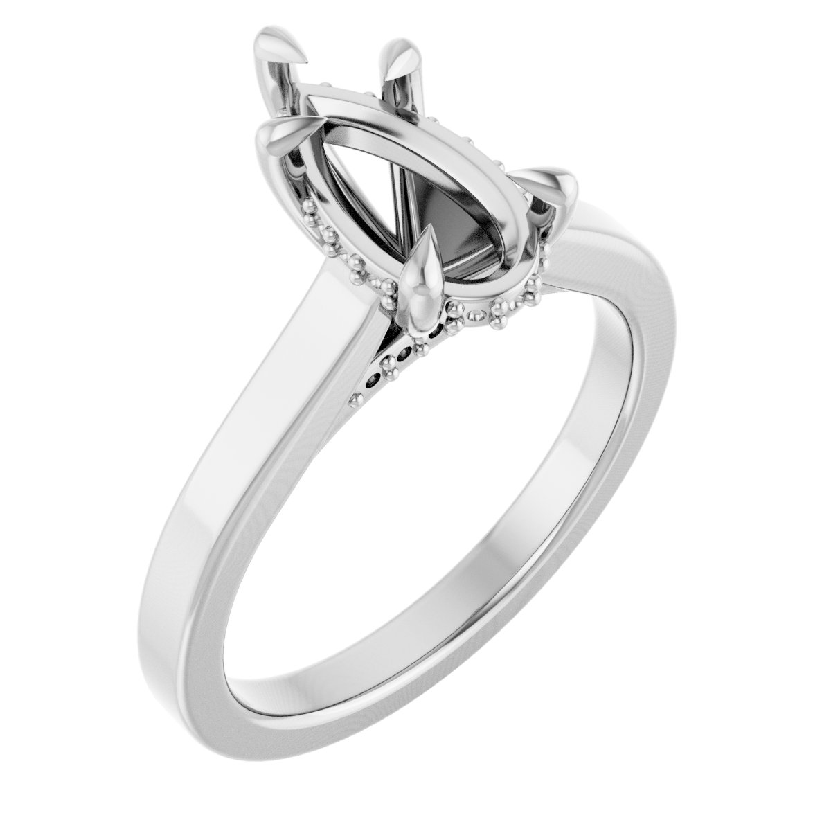 Claw-Prong Hidden Halo-Style Engagement Ring