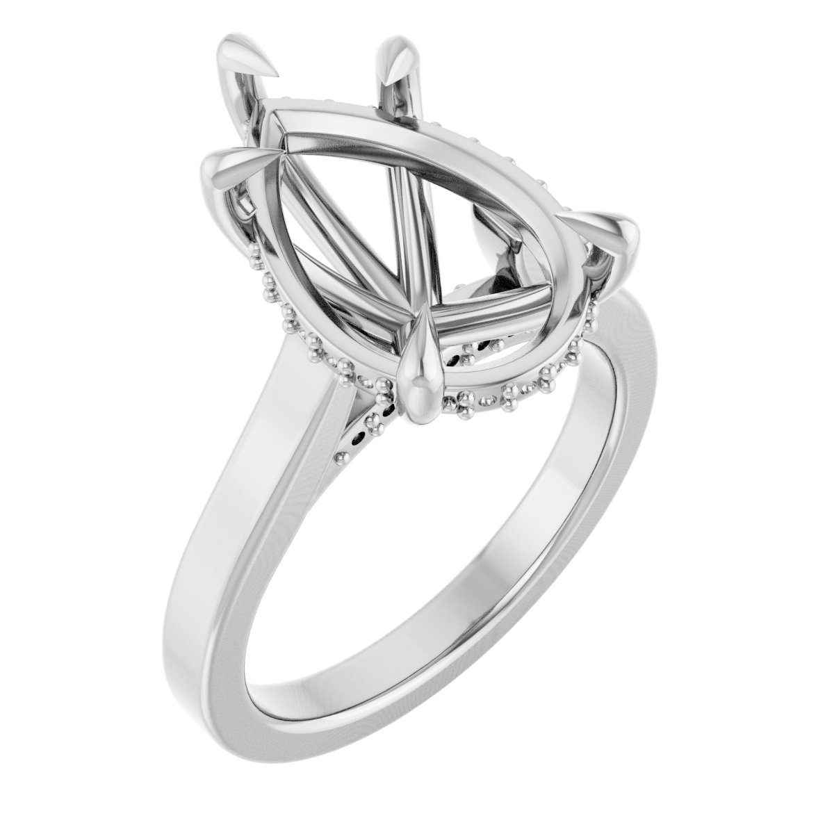 Claw-Prong Hidden Halo-Style Engagement Ring