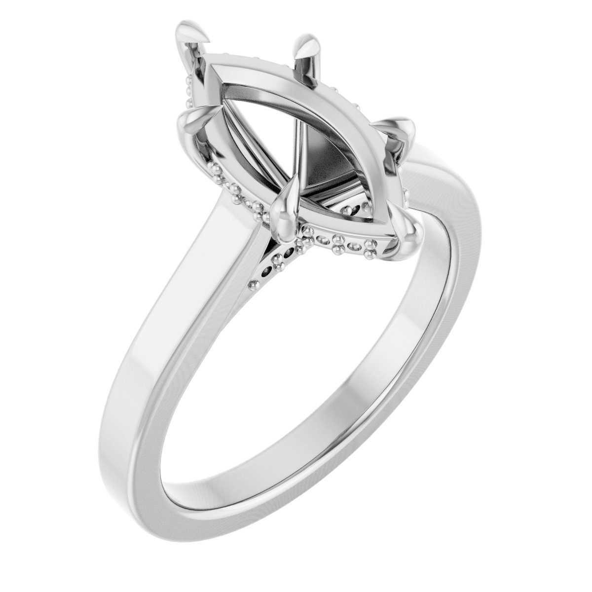 Claw-Prong Hidden Halo-Style Engagement Ring