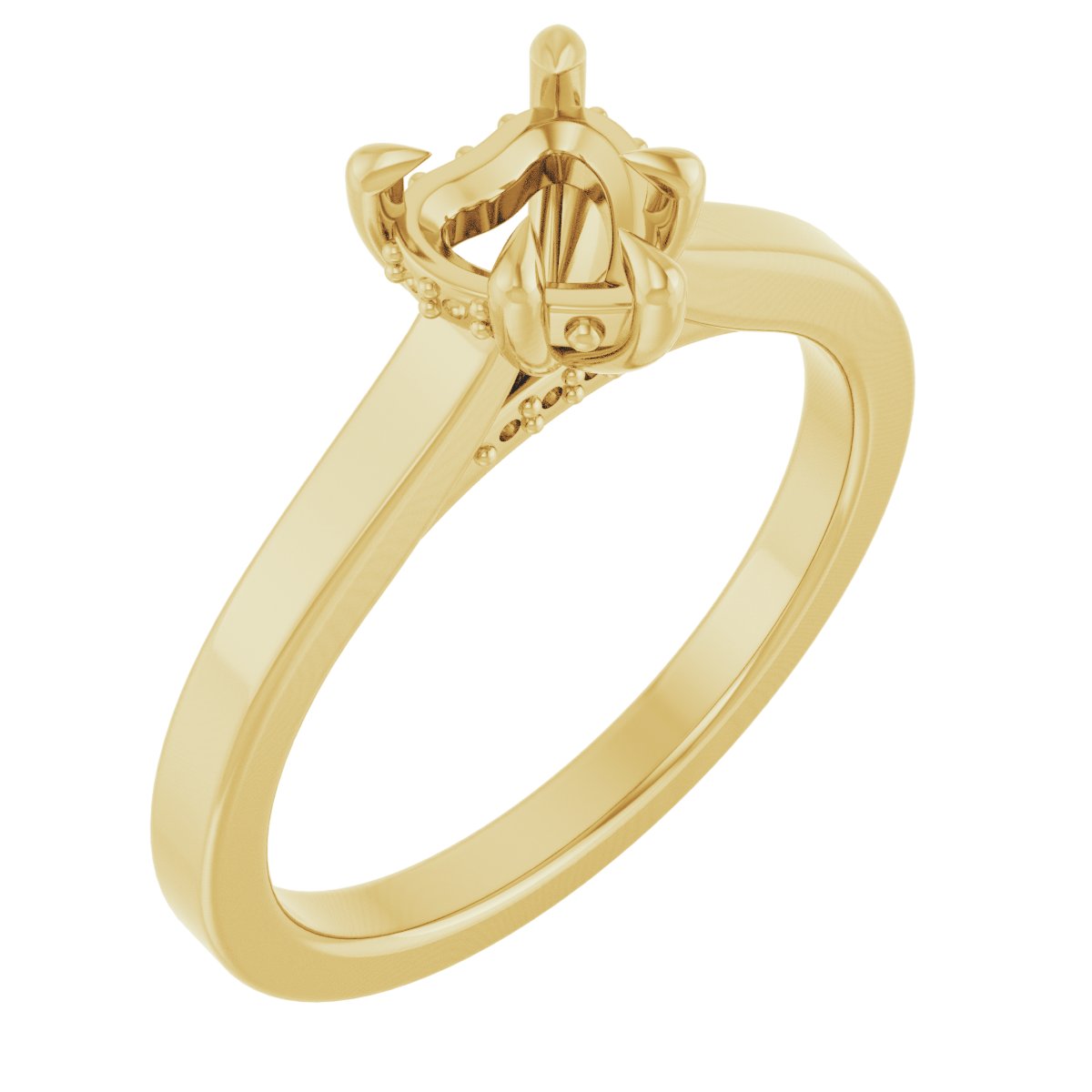 Claw-Prong Hidden Halo-Style Engagement Ring