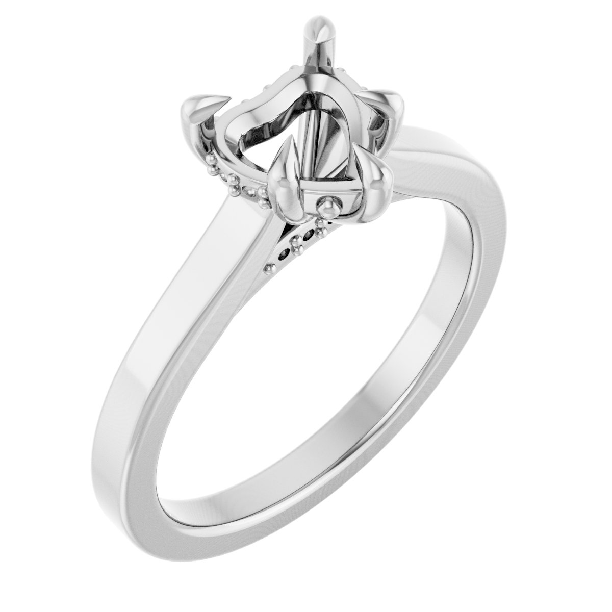Claw-Prong Hidden Halo-Style Engagement Ring