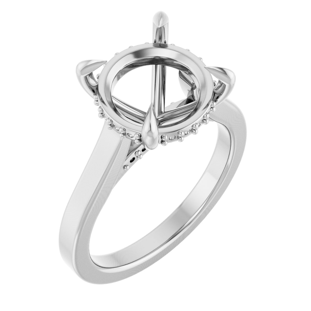 Claw-Prong Hidden Halo-Style Engagement Ring