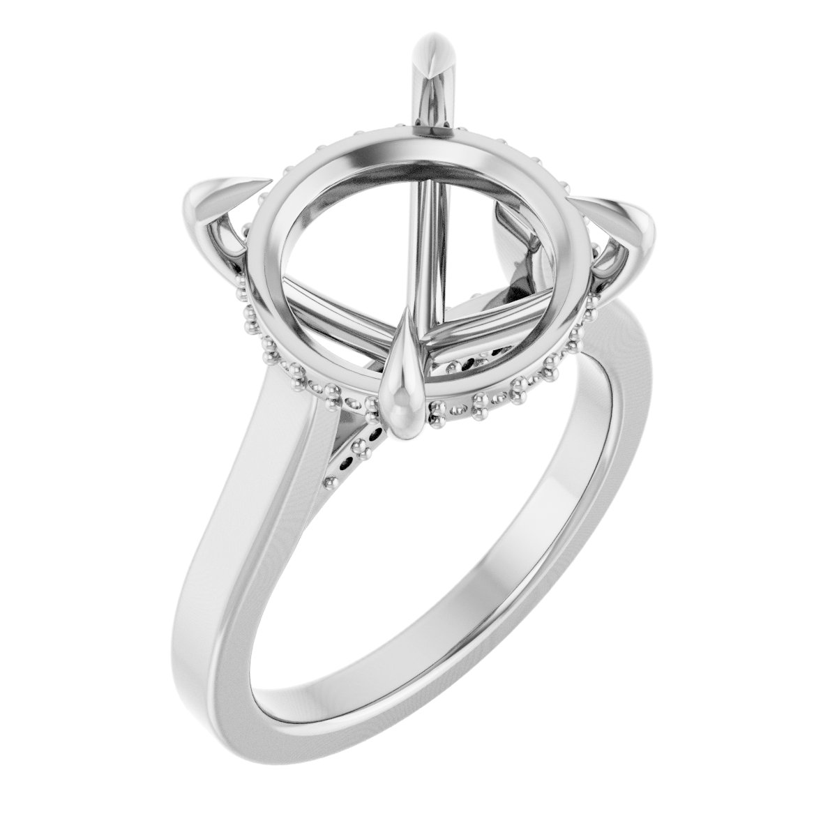 Claw-Prong Hidden Halo-Style Engagement Ring