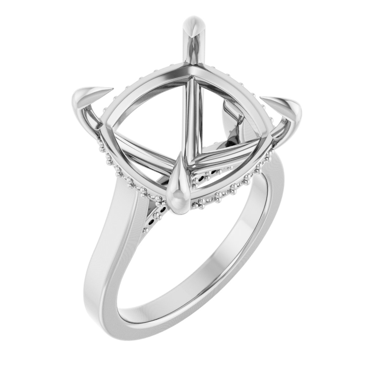 Claw-Prong Hidden Halo-Style Engagement Ring