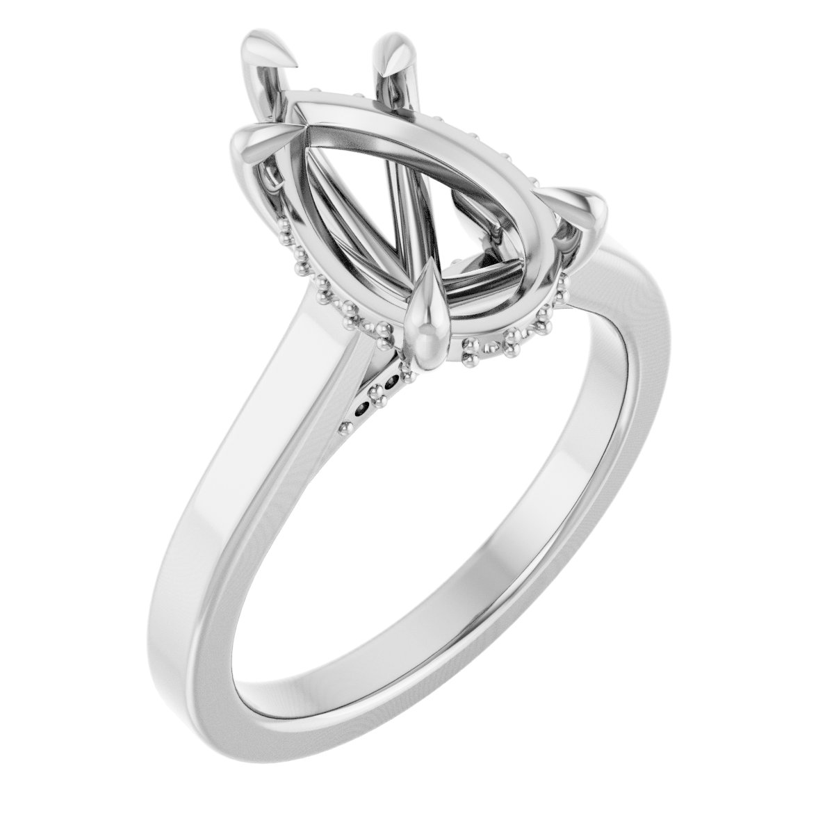 Claw-Prong Hidden Halo-Style Engagement Ring