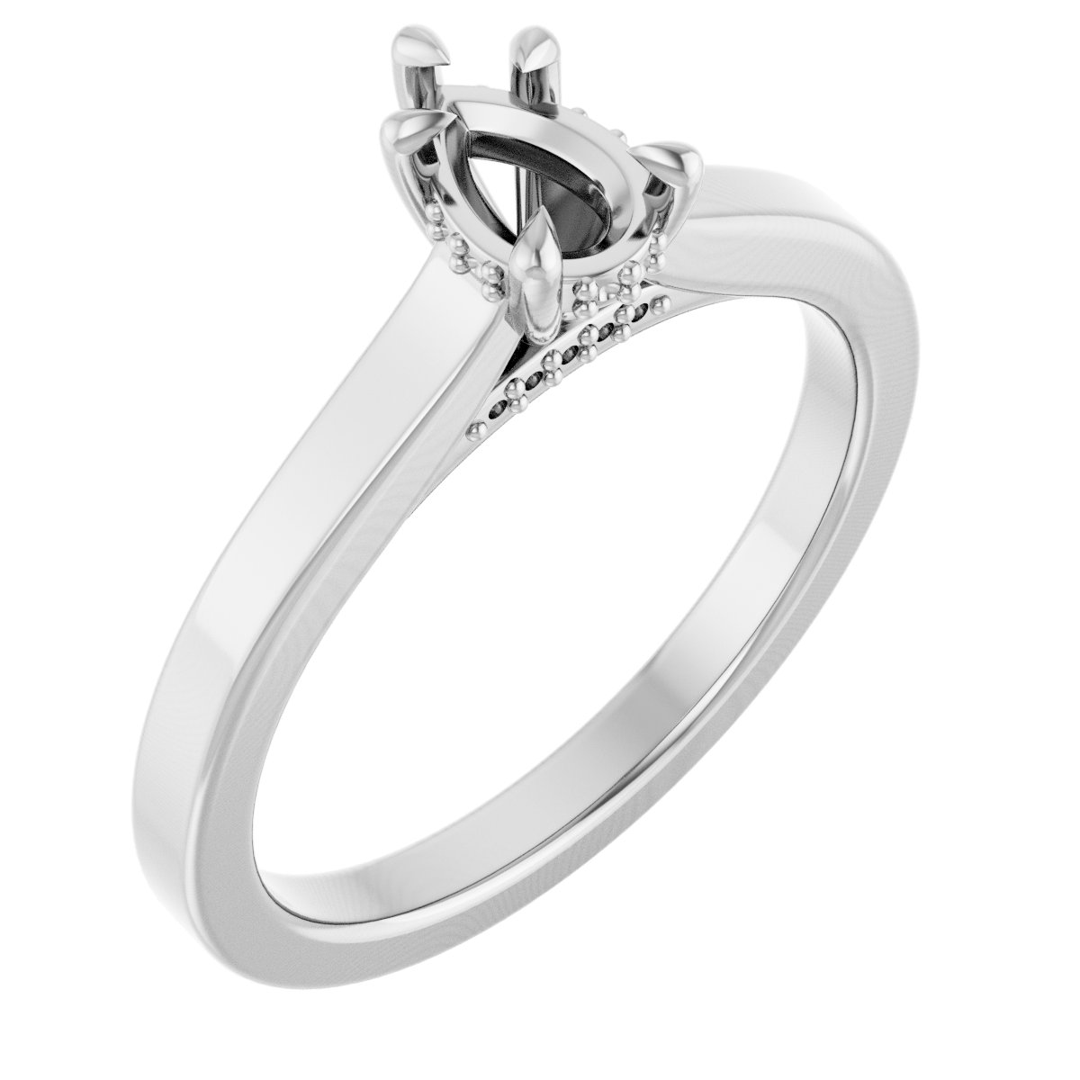 Claw-Prong Hidden Halo-Style Engagement Ring