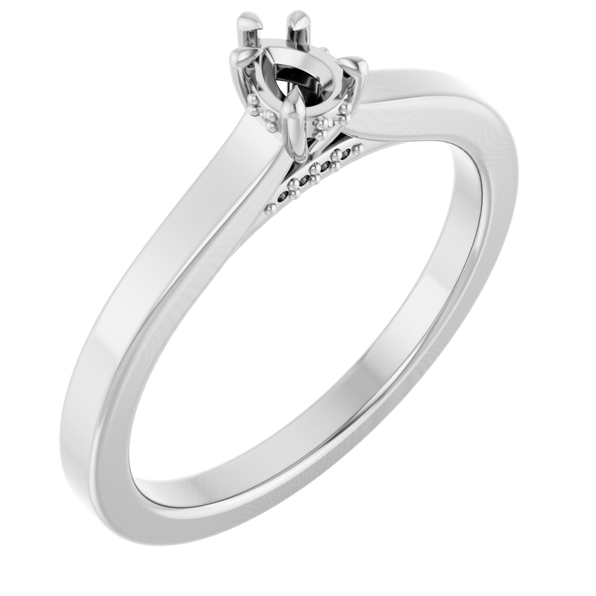 Claw-Prong Hidden Halo-Style Engagement Ring