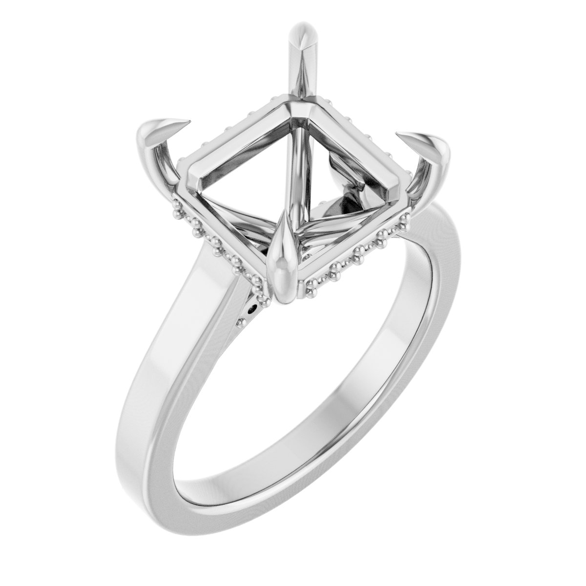 Claw-Prong Hidden Halo-Style Engagement Ring
