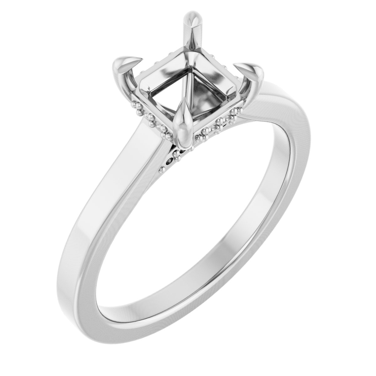 Claw-Prong Hidden Halo-Style Engagement Ring