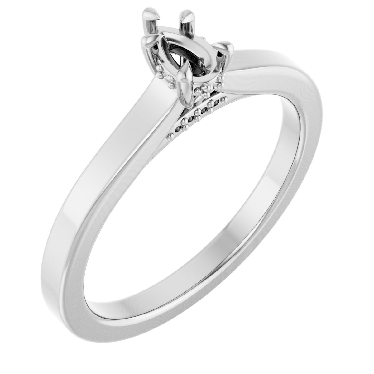 Claw-Prong Hidden Halo-Style Engagement Ring