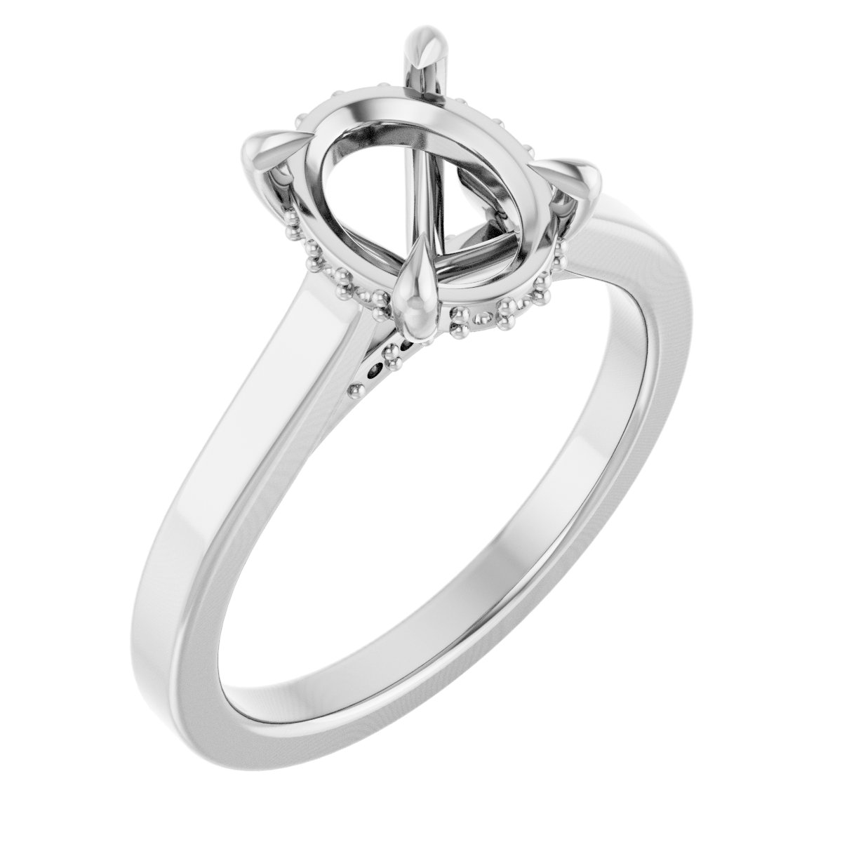Claw-Prong Hidden Halo-Style Engagement Ring
