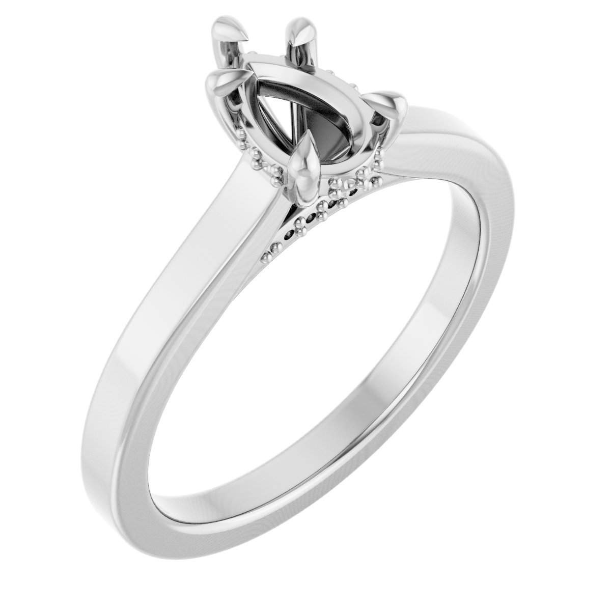 Claw-Prong Hidden Halo-Style Engagement Ring