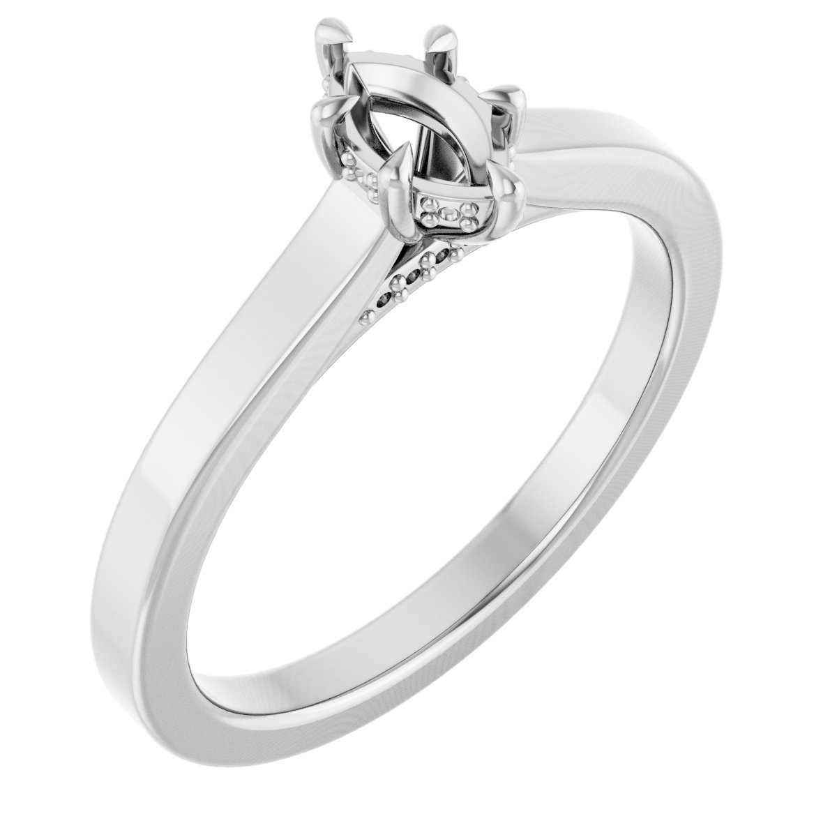 Claw-Prong Hidden Halo-Style Engagement Ring