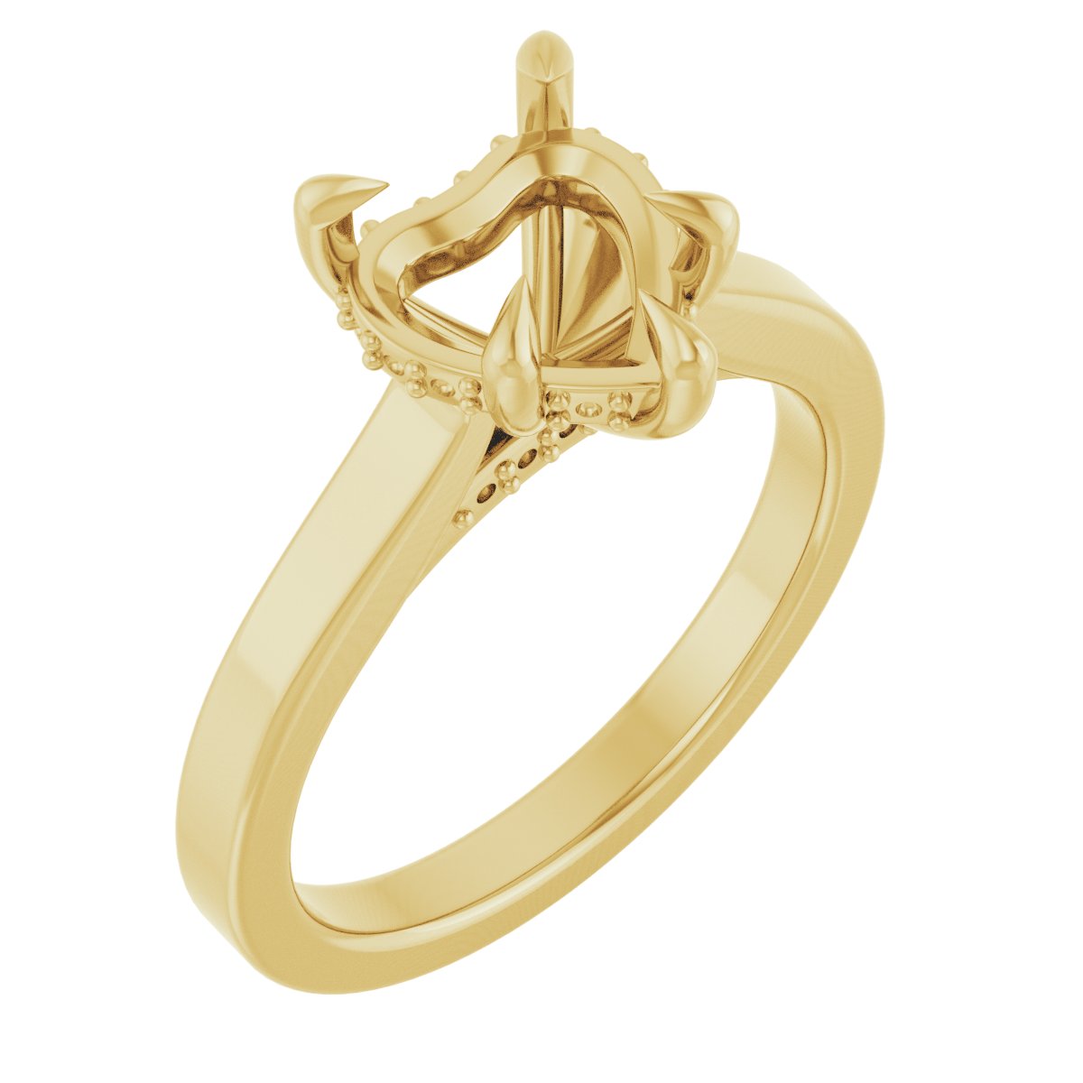 Claw-Prong Hidden Halo-Style Engagement Ring